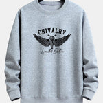 Wings Motorcycle Print Relax Fit Sweatshirt