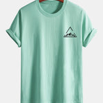Regular Fit Mountain Print Cotton T-Shirt
