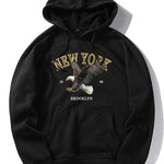New York Eagle Print Hoodie