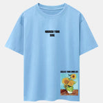 Sunflower Slogan Print Drop Shoulder Oversize T-Shirt