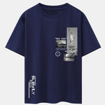 New York Architecture Print Drop Shoulder Oversize T-Shirt