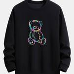 Colorful Dissolving Bear Print Relax Fit Sweatshirt