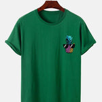 Pineapple With Sunglasses Print T-Shirt
