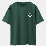 Anchor Print Drop Shoulder Oversize T-Shirt