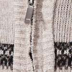 Elk Print Quarter Zip Sweater