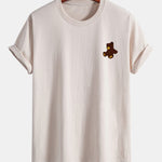 Regular Fit Teddy Bear Print Cotton T-Shirt