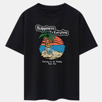 Skull Island Print Drop Shoulder Oversize T-Shirt