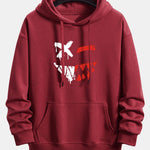 Dissolving Evil Smiley Face Print Relax Fit Hoodie