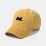 Cat Pattern Casual Washed Cotton Baseball Cap
