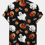Scary Ghost Pumpkin Print Shirt