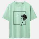 Los Angeles Palm Trees Print Drop Shoulder Oversize T-Shirt