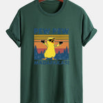 Regular Fit PEW PEW MADAFAKAS Duck Print Cotton T-Shirt