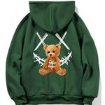 Smiley Bear Back Print Hoodie
