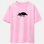 Not Today Black Cat Print Drop Shoulder Oversize T-Shirt