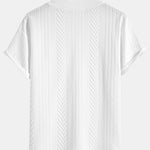 Oversize Geometric Jacquard V-neck T-Shirt