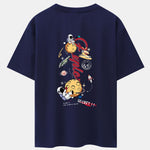 Planet Astronaut Print Drop Shoulder Oversize T-Shirt