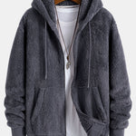 Basic Teddy Zip Up Hoodie