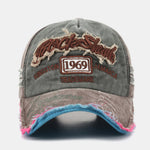 1969 Retro Washed Distressed Letter Embroidered Hole Baseball Cap