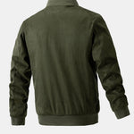 Suede Bomber Jacket With Quilted Liner