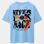 Skeleton Slogan Back Print Drop Shoulder Oversize T-Shirt