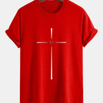Regular Fit Cross Heart Print Cotton T-Shirt