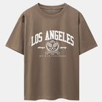 Los Angeles Tennis Print Drop Shoulder Oversize T-Shirt