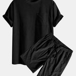 Corduroy Oversize T-shirt With Pocket & Shorts