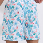 Flamingo Tropical Print Swim Shorts With Compression Liner