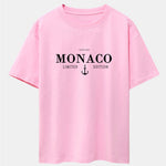 Monaco Slogan Print Drop Shoulder Oversize T-Shirt