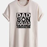 Regular Fit Dad And Son Squad Print Cotton T-Shirt
