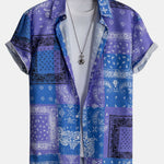 Paisley Bandana Print Button Up Shirt #Random Pattern Design#