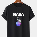 Astronaut Reading Book Print T-Shirt