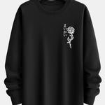 Japanese Rose Print Relax Fit Sweatshirt