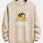 Yellow Duck With Sunglasses Print Relax Fit Sweatshirt