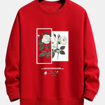 White Rose Slogan Print Relax Fit Sweatshirt