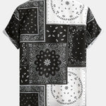 Paisley Print Button Up Shirt #Random Pattern Design# & Swim Shorts