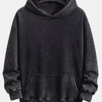 Relax Fit Washed Distressed Hoodie