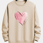 Doodle Heart Print Relax Fit Sweatshirt