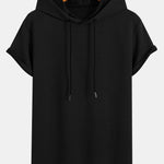 Striped Jacquard Hooded Arc Hem T-Shirt