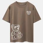 Cartoon Bear Print Drop Shoulder Oversize T-Shirt