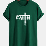 Regular Fit Faith Cross Print Cotton T-Shirt
