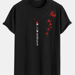 Slogan Floral Print Cotton Arc Hem T-Shirt