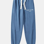 Paris Print Cotton Blend Jogger Pants