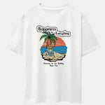Skull Island Print Drop Shoulder Oversize T-Shirt
