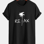 Regular Fit Relax Palm Tree Print Cotton T-Shirt