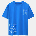 Bear line Print Drop Shoulder Oversize T-Shirt