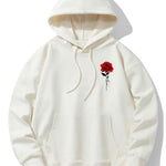 Rose Print Cotton Blend Hoodie & Jogger Pants