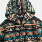 Ethnic Geometric Teddy Fleece Hoodie