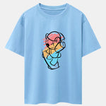 Graffiti Skateboard Bear Print Drop Shoulder Oversize T-Shirt