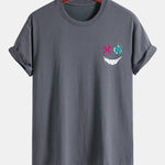 Regular Fit Evil Face Print Cotton T-Shirt